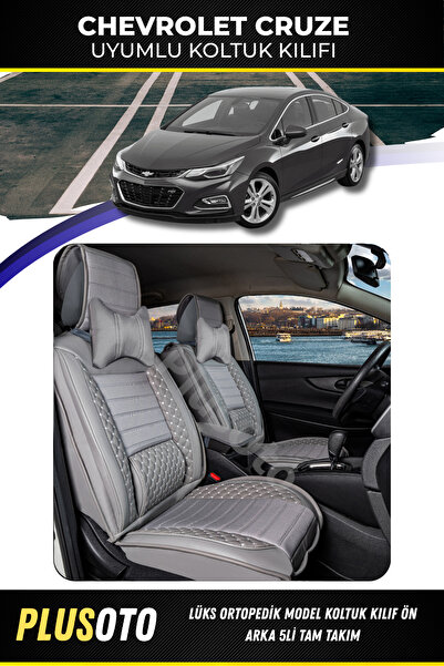 PlusOto مجموعة أغطية مقاعد السيارة باللون الرمادي المتوافقة مع سلسلة شيفروليه...