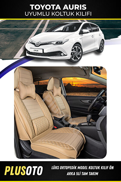 PlusOto مجموعة أغطية مقاعد السيارة المتوافقة مع Toyota Auris Plus Lux Series ...