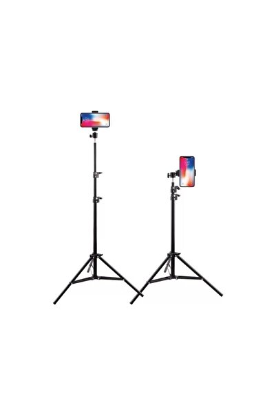 AydemirTech Tripod 2.1 Mt 360 Döner Başlıklı Telefon Tutucu Ring Light Metal ...