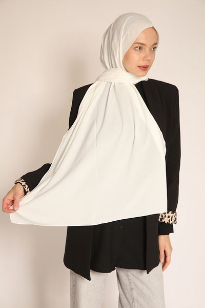 Dia Vela Akel Plain White Shawl