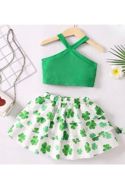 KOKOŞ BEBEK Floral Patterned Colorfull Skirt Suit |   Between 4/14 Years