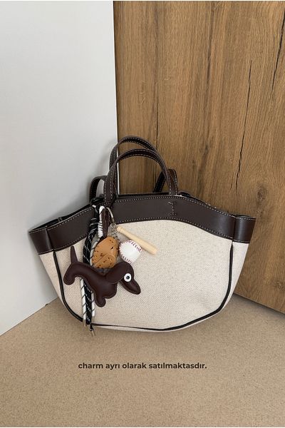 Mupa Shoes Geantă de damă cu curea dublă LINEN BROWN