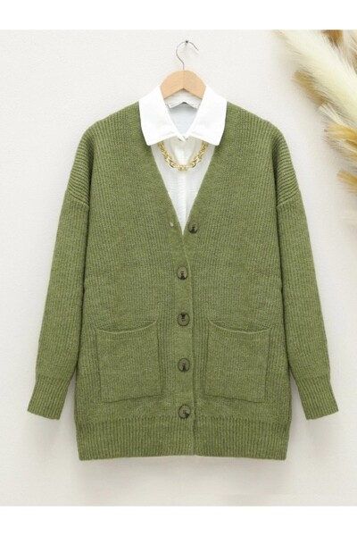HİJABAYA Soft Knit Cardigan with Double Pockets