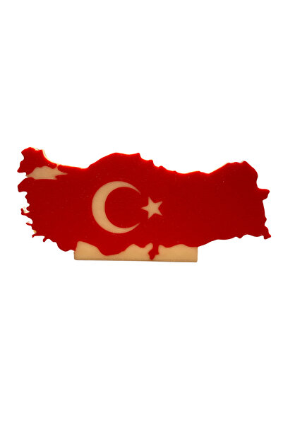 Atlas Lab Türkiye Haritası Masaüstü Dekor – Bayrak Temalı Tasarım – Anlamlı H...
