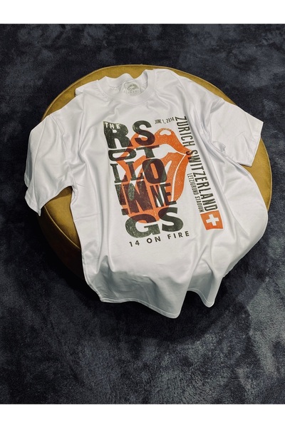 Spark Collection Λευκό μπλουζάκι Zurich Retro 100% Cotton Relax Fit Crew Neck