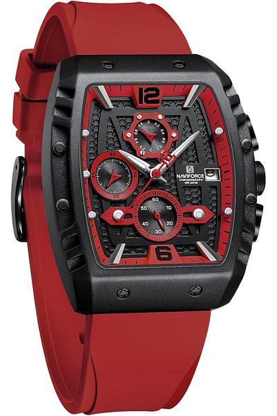 Naviforce NAVIFORCE Sports Chronograph Watch Waterproof Automatic Date Quartz Wristwatches Silicone Strap