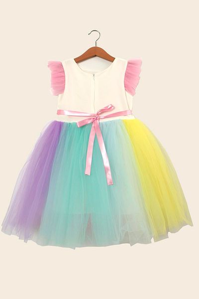 Çocuksan Baby&Kids Wear Rochie de seară pentru ziua de naștere și nuntă pentru fete cu model unicorn