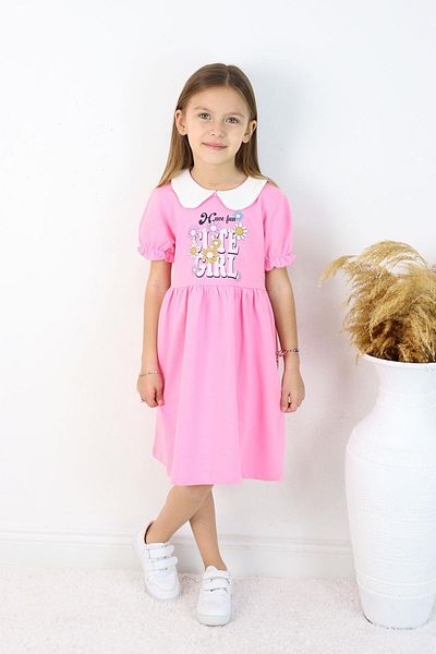 Çocuksan Baby&Kids Wear Baby Girl's Doll Collar Short Sleeve Dress – Stylish and Comfortable Cotton Casual Dress