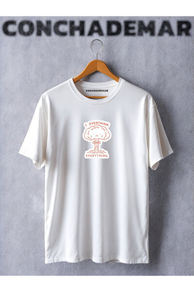 Vordevia Previše razmišljam o svemu Motivacija Štampano Oversize kroj T-shirt