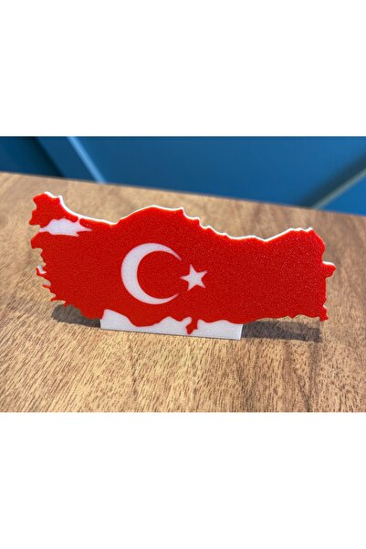 Atlas Lab Türkiye Haritası Masaüstü Dekor – Bayrak Temalı Tasarım – Anlamlı Hediyelik Obje - 3d Baskı
