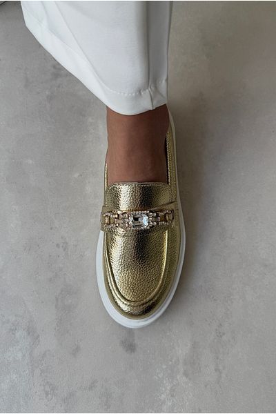 Mupa Shoes Women's Stone Loafer Gold
