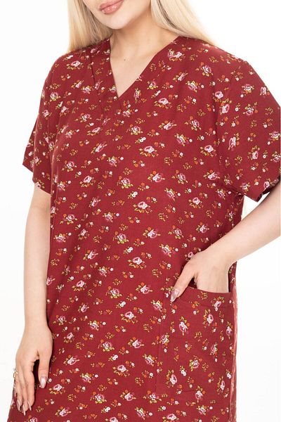 mervemoda Women's Large Size Summer Woven Short Sleeve Short Length Dress Dress