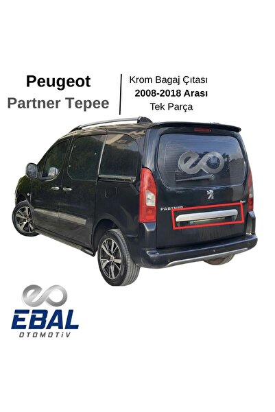 EBAL OTO AKSESUAR Peugeot Partner Tepee Uyumlu Krom Bagaj Çıtası 2008-2018 Çelik