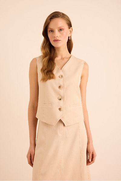 Aker Viscon Linen Blended Vest