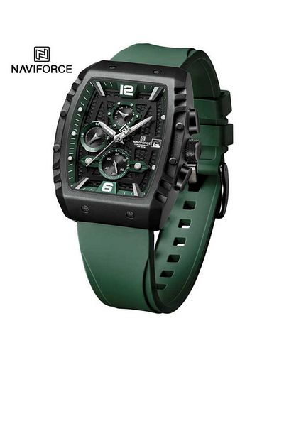 Naviforce NAVIFORCE Sports Chronograph Watch Waterproof Automatic Date Quartz Wristwatches Silicone Strap