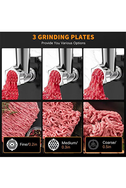 TOSCANA U 2500W Stainless Steel Electric Meat Grinder