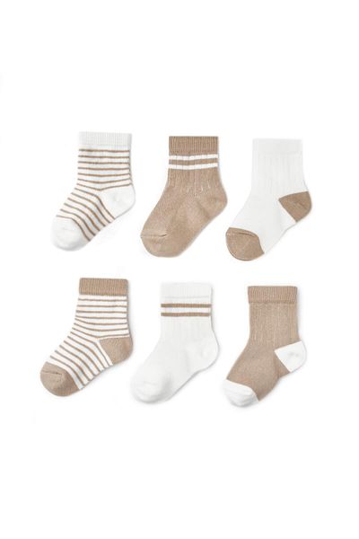 BabyCosy Organic Wear Csyc1003 Baby 6-Pack Socks 100% Organic Cotton, Baby - Newborn - Csyc1003
