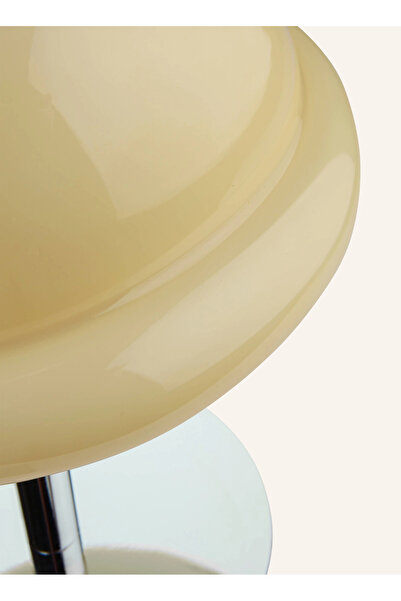 JOTEX Masa Lambası 26 cm, Cam & Kromaj Demir, 40W, Mantar Şapka Tasarım