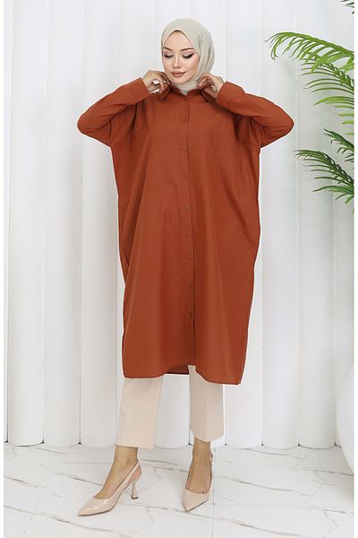 sefamerve Raglan Sleeve Tunic 4066-09 Tile
