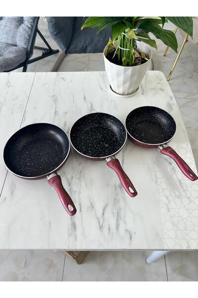 Yukar 22*20*18Cm Granit 3'lü Tava Seti