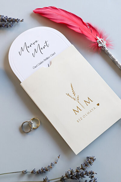 Pixel Davetiye Oval Kesim Düğün Davetiyesi - 100 Adet - Düğün - Nişan - Kına - Sünnet - Nikah Davetiyesi - 8840