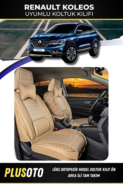 PlusOto مجموعة أغطية مقاعد السيارة باللون البيج المتوافقة مع سلسلة Renault Ko...
