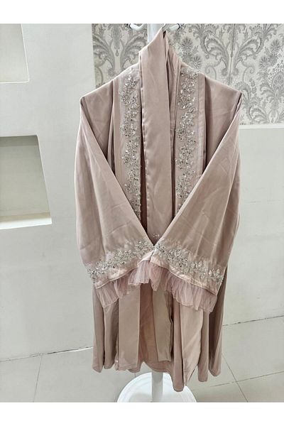 Gerenic Taffeta makeup robe, one piece, off-white