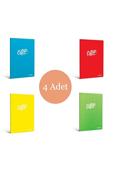 Çınar Çınar College A5 60 Yaprak Plastik Kapak Dikişli Defter Kareli 4 Adet
