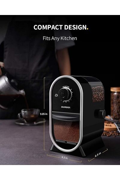SHARDOR Electric Burr Coffee Grinder, Adjustable Burr Mill with 14 Precise Grind Setting for 2-12 Cup, Black