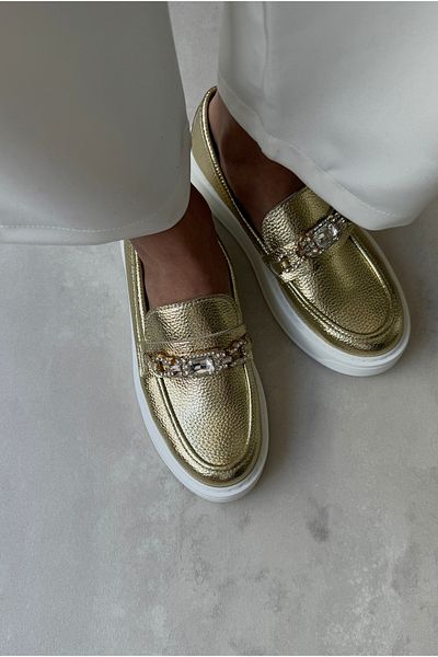 Mupa Shoes Women's Stone Loafer Gold