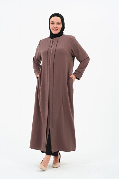GLR&GYM DEVRİN KADIN BÜYÜK BEDEN MEDİNE İPEĞİ TAŞLI FERACE