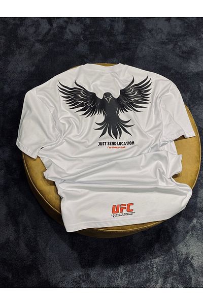 Spark Collection Μπλουζάκι Ufc Khabib Nurmagomedov 100% βαμβακερό Relak Fit Crew Neck Λευκό μπλουζάκι