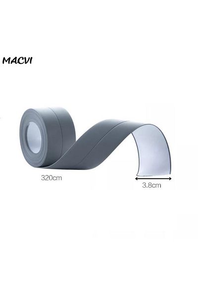 MACVI Banda de etansare impermeabila pentru baie/bucatarie Macvi®, rezistenta la mucegai, Gri