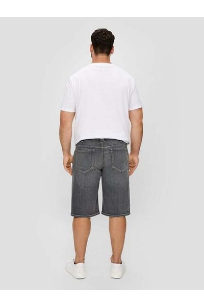 s.Oliver Casby men's big size jeans shorts with Relaxed fit cut, Dark grey