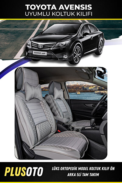 PlusOto Toyota Avensis Compatible Plus Lux Series Gray Car Seat Cover Set of ...