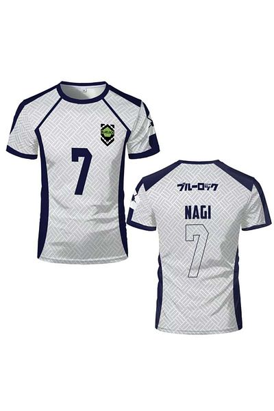 Köstebek Λευκό Anime Blue Lock 7 Nagi Forma Unisex T-shirt