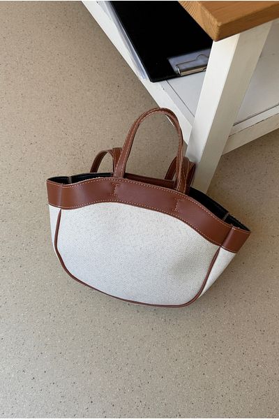 Mupa Shoes Geantă de damă cu curea dublă LINEN TABA