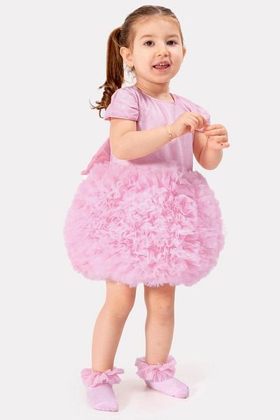 2kids2mom Satin Tutu Dress (Pink) (1 -5 Years) Birthday, Party and Holiday Dress