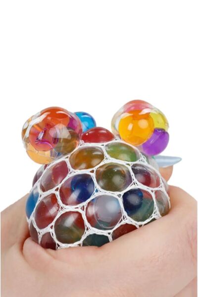 Luzay Oyuncak Beyincik Stres Topu Fileli Renkli Stres Topu Rahatlatıcı Slaym ...