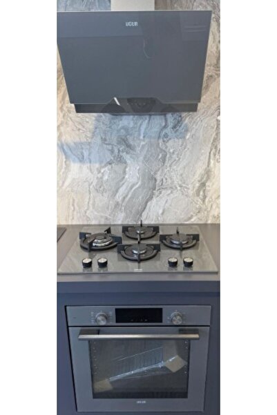 Uğur Fryart Lüx Cam Ankastre Set GRİ Uyumlu