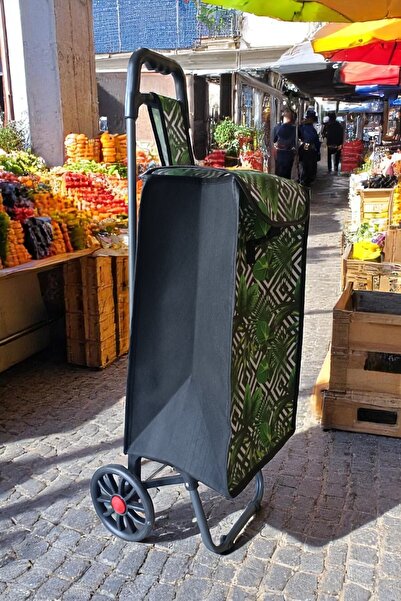 intoku Katlanabilir Lüx Pazar Arabası Sessiz Tekerlek Paslanmaz Gövdeli