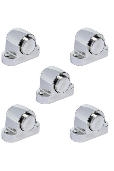Nobel Bara de protecție magnetică pentru uși, dop de nichel, cu magnet, pachet de 5