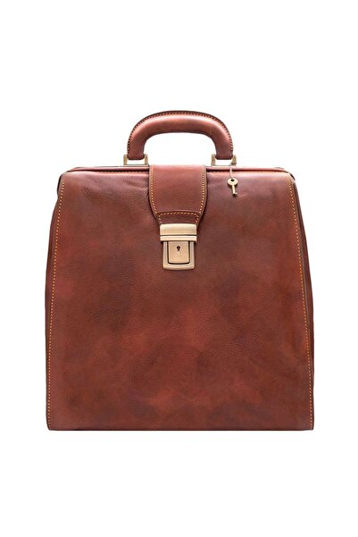 UTIL LAND FASHION Laptop backpack made of genuine vachetta leather, R118