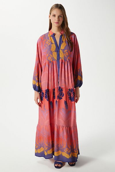 Ritnice Modest Women's Clara Pink 100% Viscose Maxi Length Long Dress