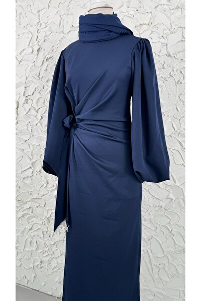 Raya Gym Zincir Detaylı Belden Bağlamalı Krep Abiye