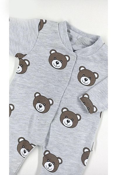 Çocuksan Baby&Kids Wear Teddy Bear Patterned Unisex Baby Jumpsuit - with Booties and Snaps
