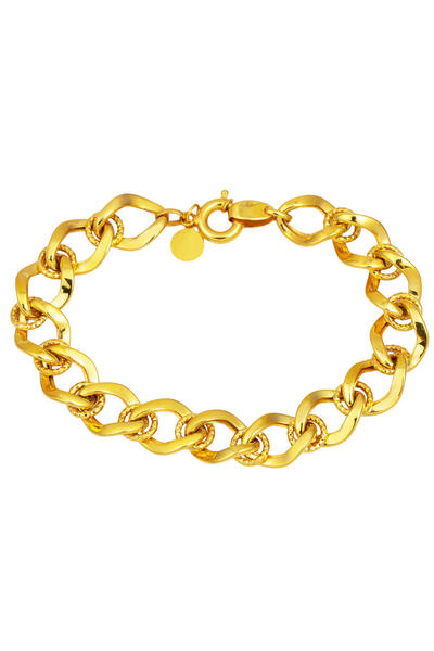 Bilezikci Halkalı Uzayyolu Sarı Altın Kadın Bileklik