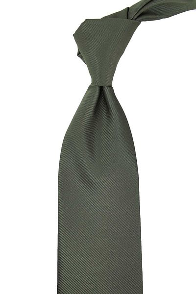 Kravatkolik Khaki Reps Textured Classic Tie with Plain Handkerchief Kk13182