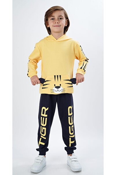 Çocuksan Baby&Kids Wear Set de jos-top tricotat din bumbac pentru băiat cu im...