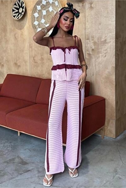 Lijuri Strappy Blouse Trousers Knitwear Suit 10114